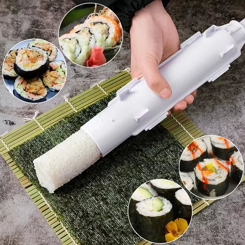 Kitchen Bento Accessories Cylinder Sushi Mold Quick Sushi Bazooka Japanese Rolled Rice Meat Mold Rice Ball Mold Sushi Tools